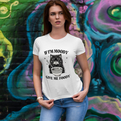 Grumpy Ramen Cat T-Shirt - Moody Kitty Noodles Tee