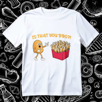 potato vs fries t-shirt - funny food pun kawaii potato and french fries cartoon graphic
