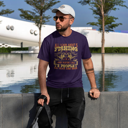 All I Care About Is Fishing T-Shirt - Funny Angler Tee