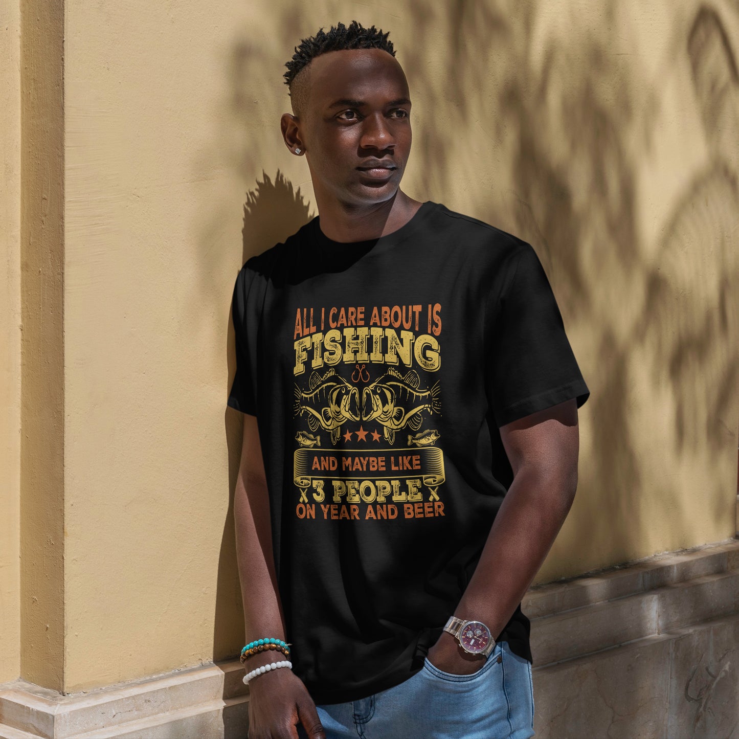 All I Care About Is Fishing T-Shirt - Funny Angler Tee