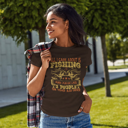 All I Care About Is Fishing T-Shirt - Funny Angler Tee