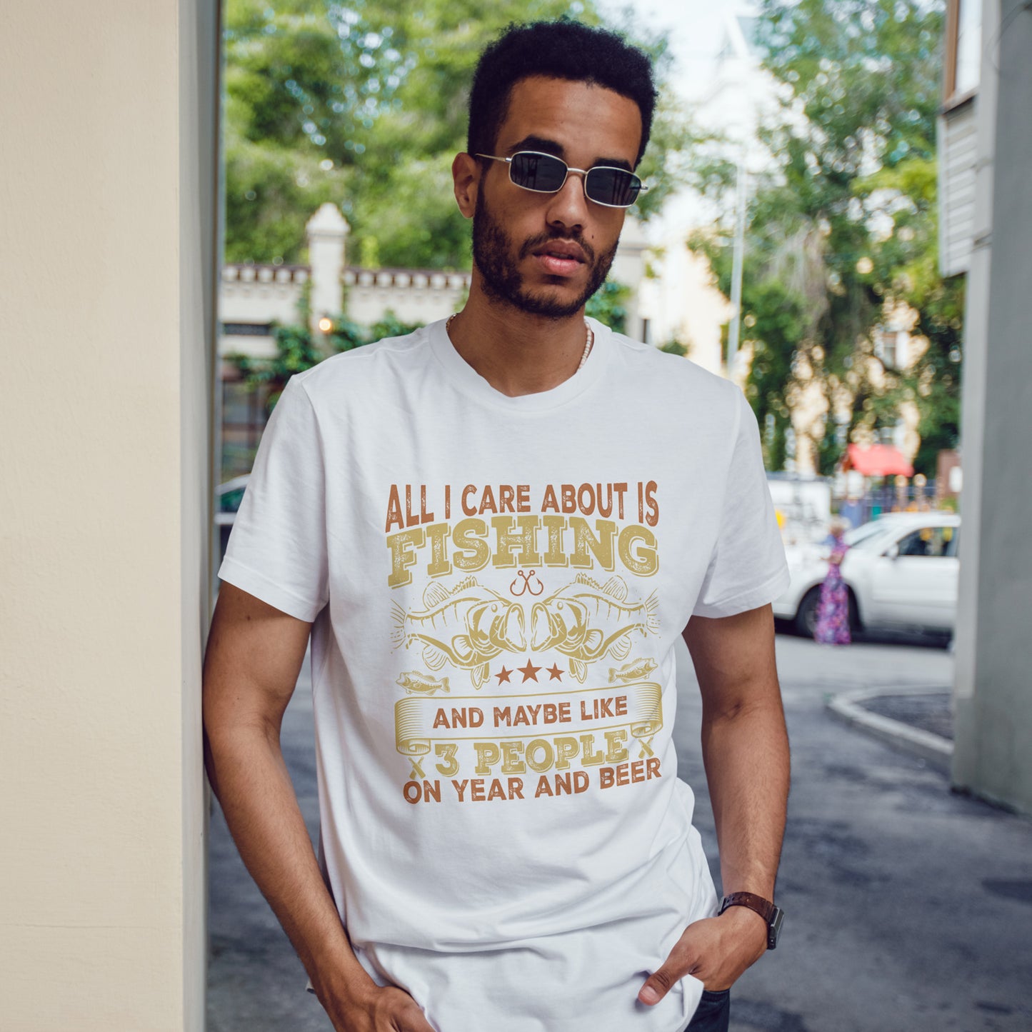 All I Care About Is Fishing T-Shirt - Funny Angler Tee