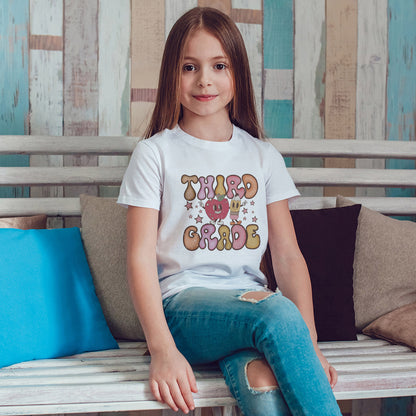 Third Grade Bubble Letters T-Shirt | Cute Retro Back to School Kids Tee