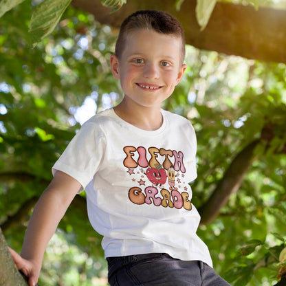 Fifth Grade Bubble Letters T-Shirt | Cute Retro Back to School Tee