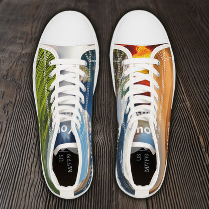 Womens High-Top Photo Sneakers - Personalized Picture Shoes for Her, Absolutely Awesome Custom Artwork on Each Panel