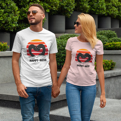 Happy-Ness Loch Ness Shirt - Cute Nessie Heart Retro Sunset Tee - Scotland Souvenir