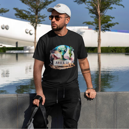 Area 51 Alien Shirt - Watercolor UFO Desert Tee, Roswell Sci-Fi Aesthetic T-Shirt