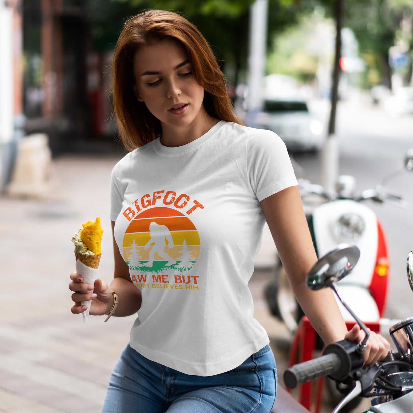Bigfoot Saw Me But Nobody Believes Him T-Shirt - Retro Camping Cryptid Tee