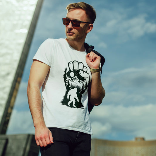Bigfoot Forest Silhouette T-Shirt - Sasquatch Mountain Tee