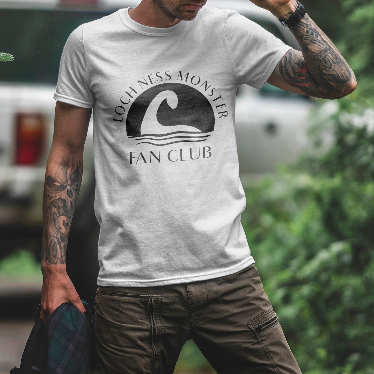 Loch Ness Monster T-Shirt - Minimal Nessie Line Art Scotland Tee