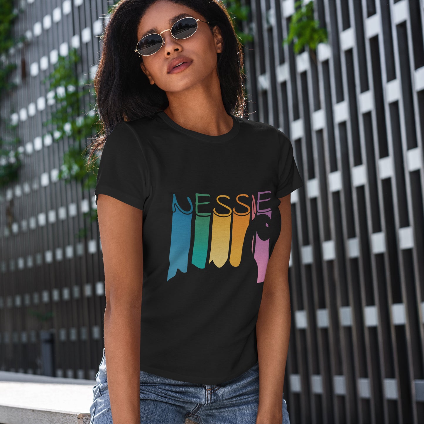 Nessie T-Shirt - Loch Ness Monster Retro Rainbow Tee