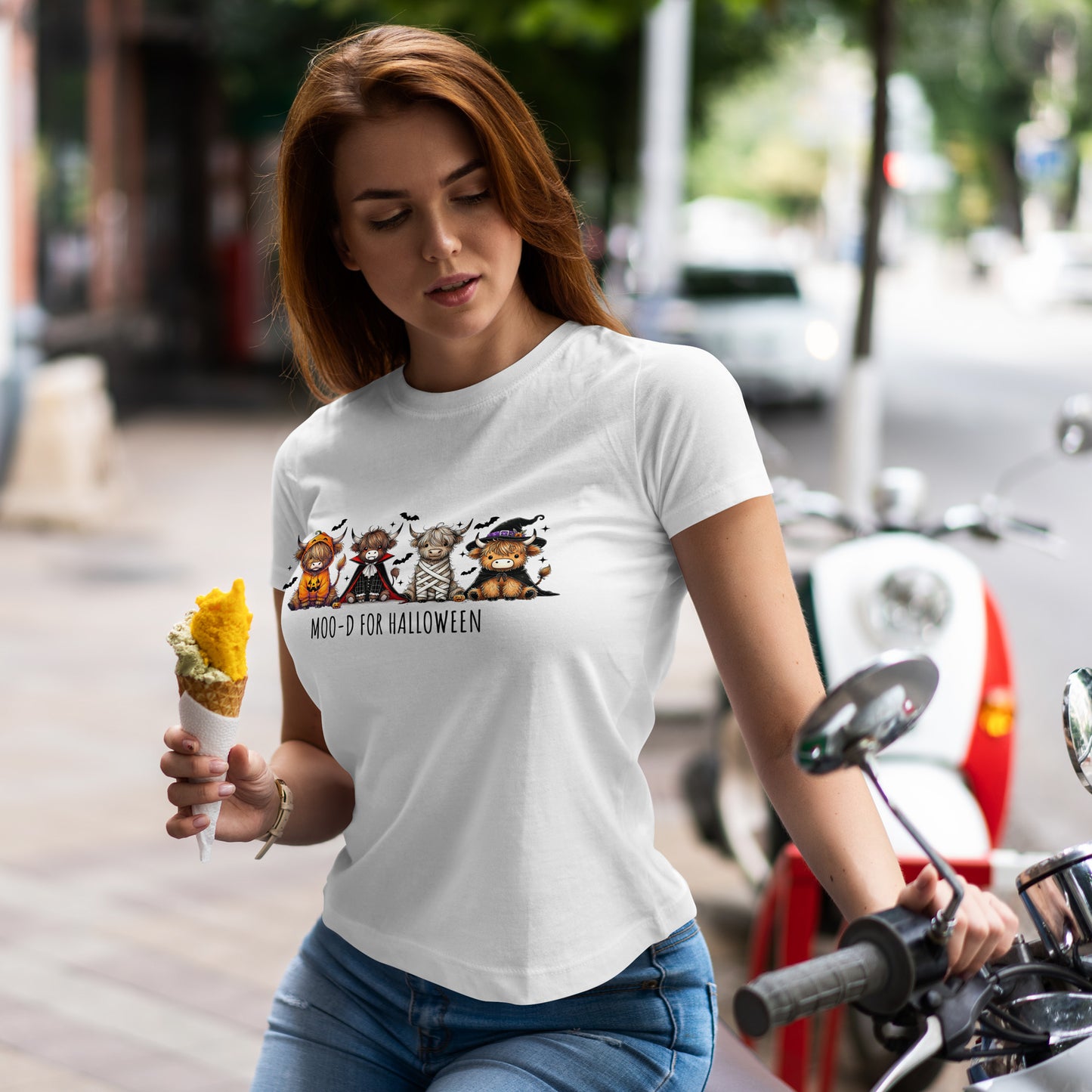 Highland Cow Halloween T-Shirt – Cute Spooky Cows in Costumes