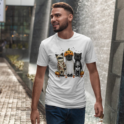 Black Cat Halloween Shirt - Mummy Ghost Skeleton Cats