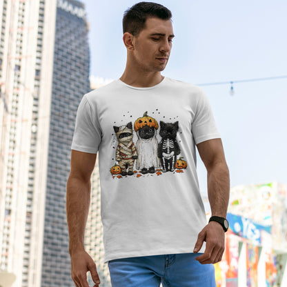 Black Cat Halloween Shirt - Mummy Ghost Skeleton Cats