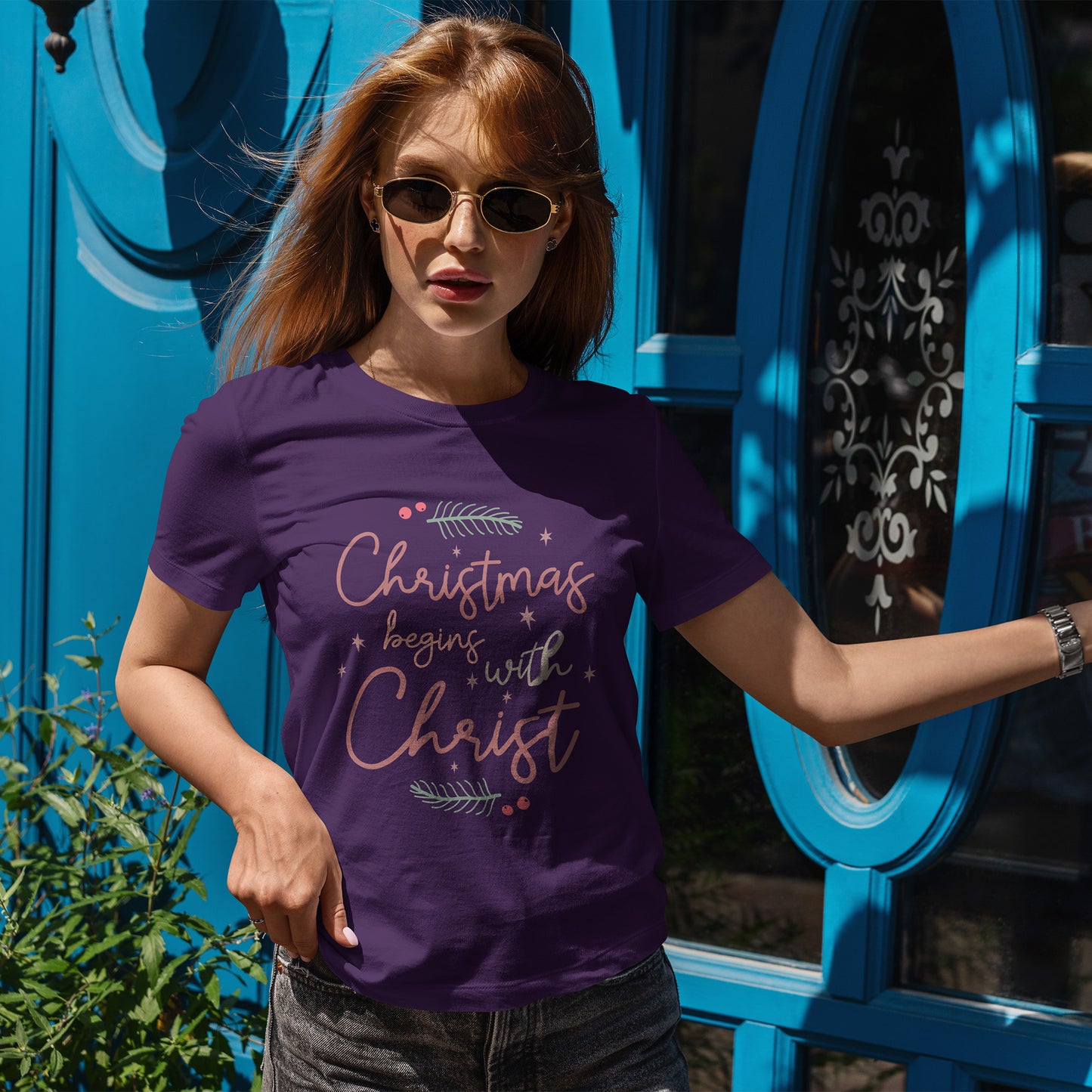 Christmas Begins with Christ Shirt - Hand-Lettered Nativity Faith Gift