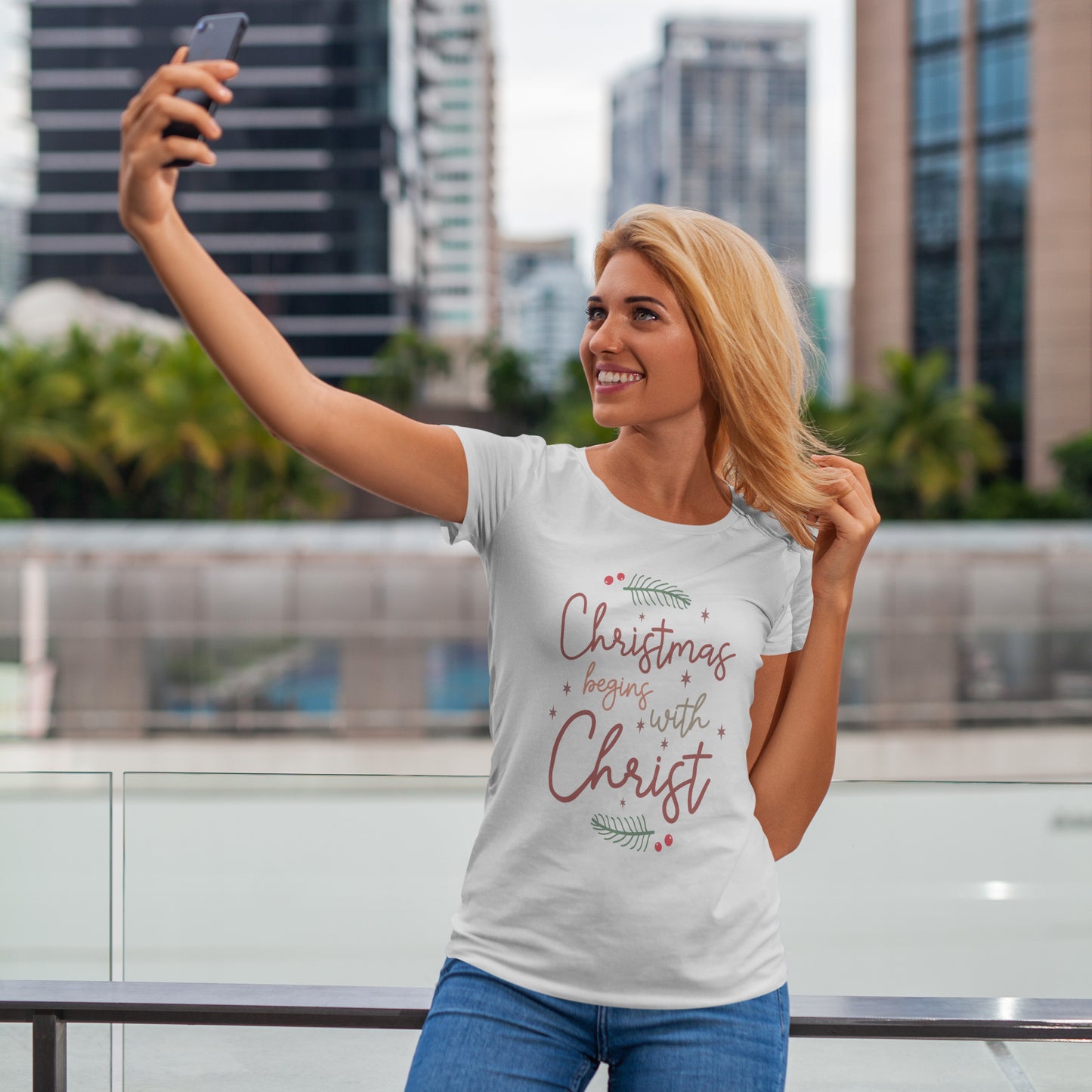 Christmas Begins with Christ Shirt - Hand-Lettered Nativity Faith Gift