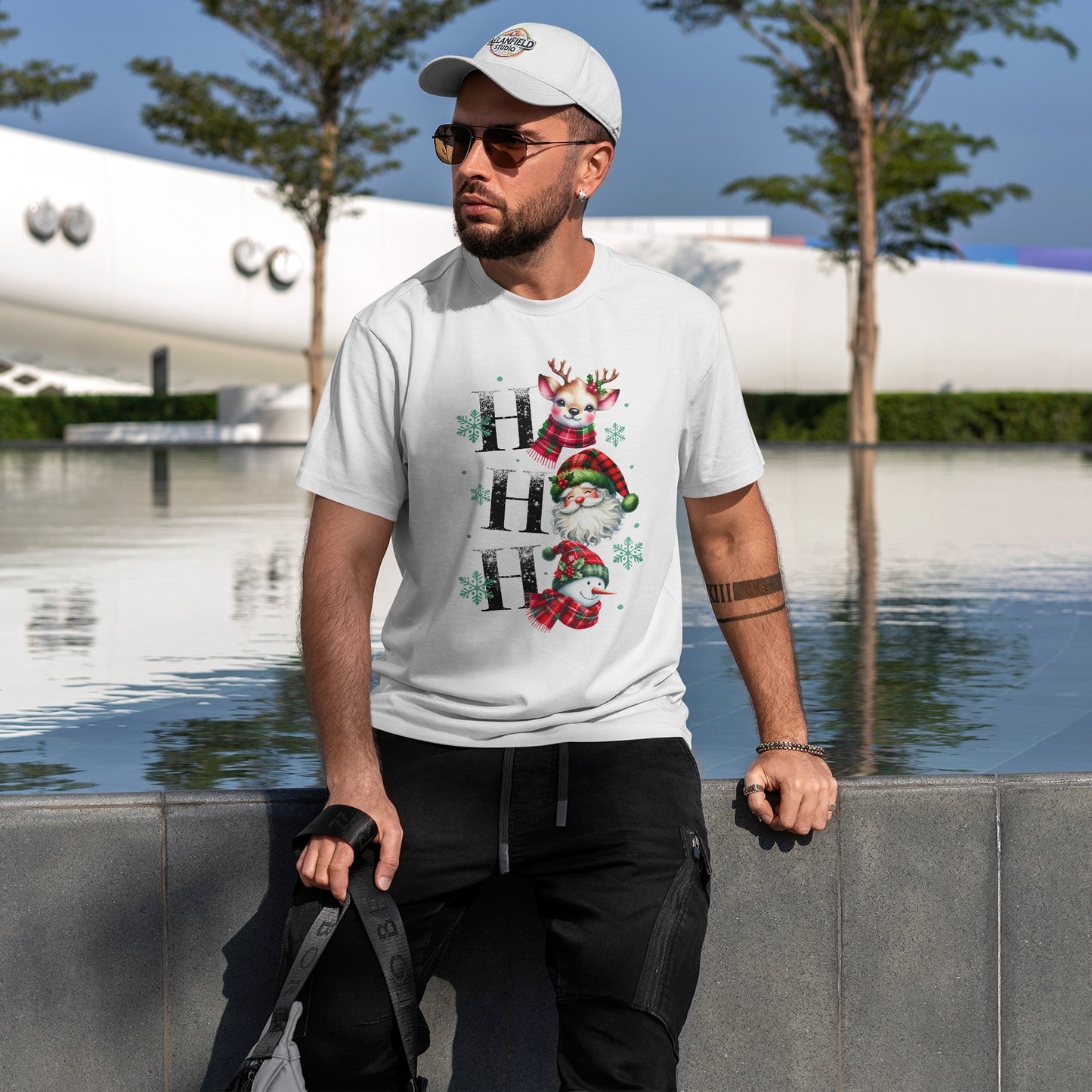 Ho Ho Ho Christmas Shirt - Cute Reindeer, Santa & Snowman Tee