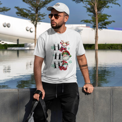 Ho Ho Ho Christmas Shirt - Cute Reindeer, Santa & Snowman Tee