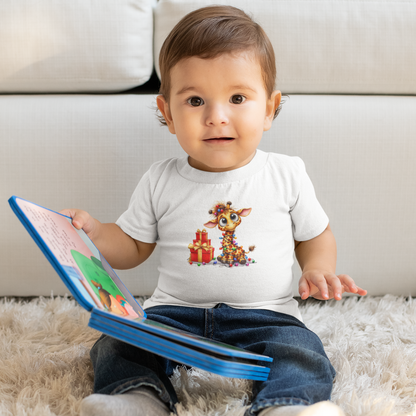 Baby Giraffe Christmas Lights Infant T-Shirt – Cute Holiday Tee