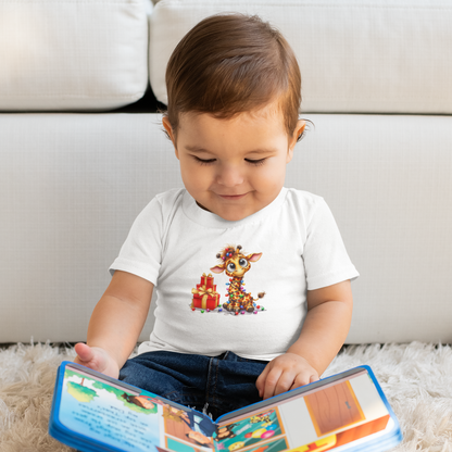 Baby Giraffe Christmas Lights Infant T-Shirt – Cute Holiday Tee