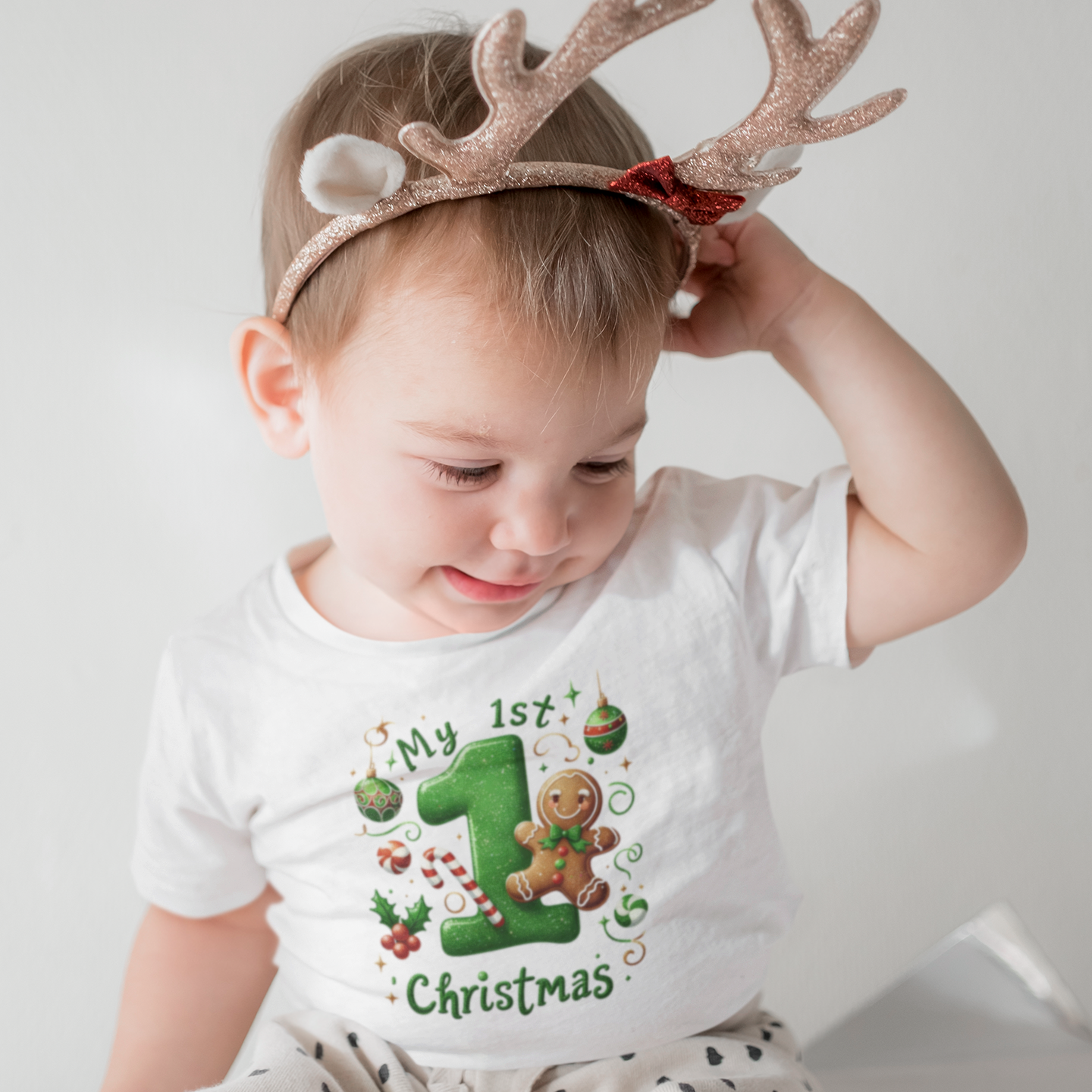 My First Christmas Baby Shirt - Gingerbread & Candy Cane Infant Tee