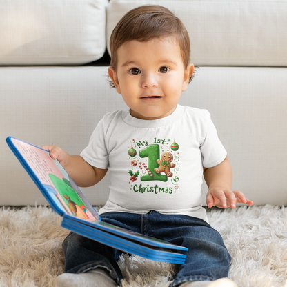 My First Christmas Baby Shirt - Gingerbread & Candy Cane Infant Tee