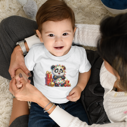 Baby Panda Christmas Lights Infant T-Shirt – Cute Holiday Outfit