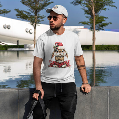 Grumpy Christmas Bunny T-Shirt - Santa Hat Rabbit in Red Tutu Tee