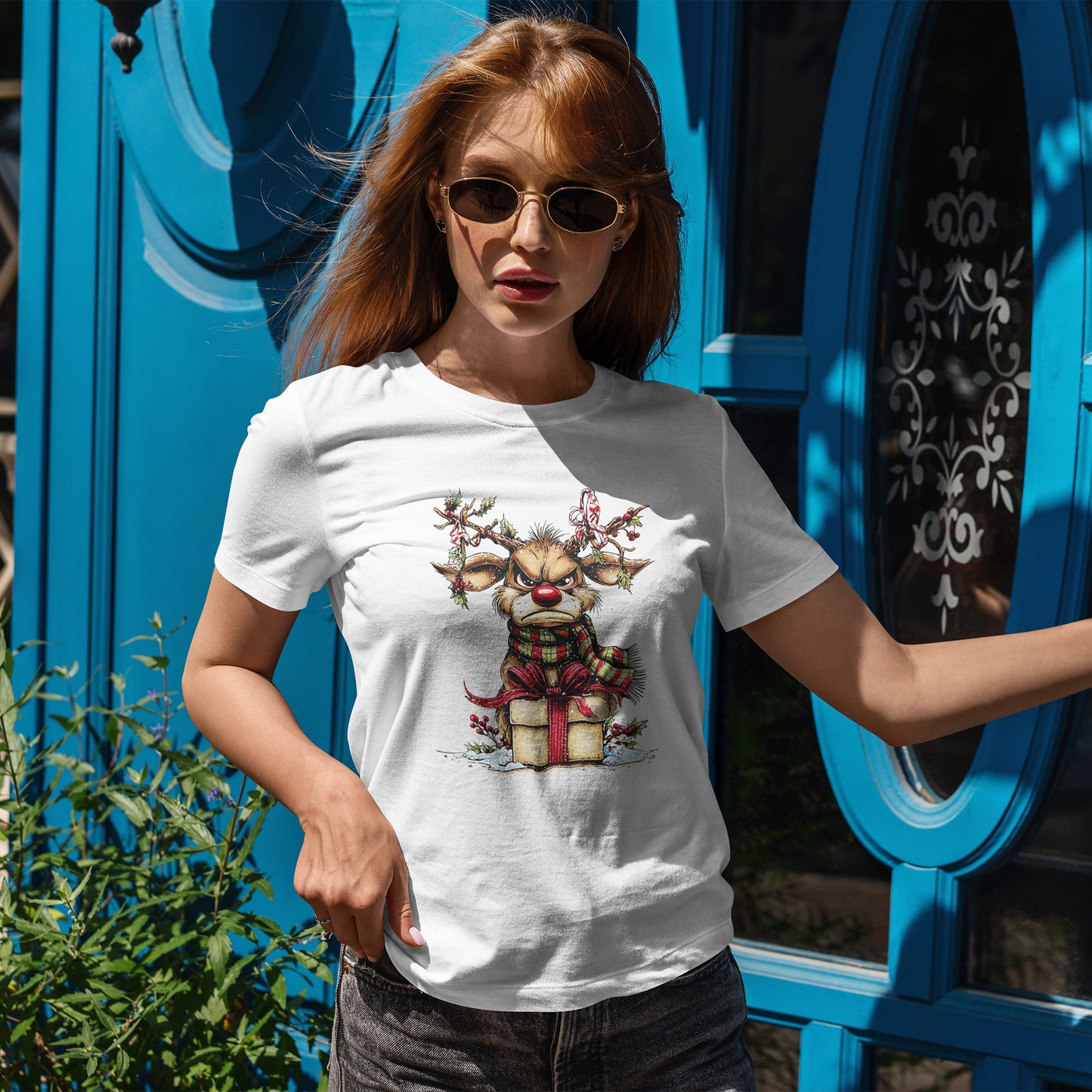 Grumpy Reindeer Gift Box Christmas T-Shirt