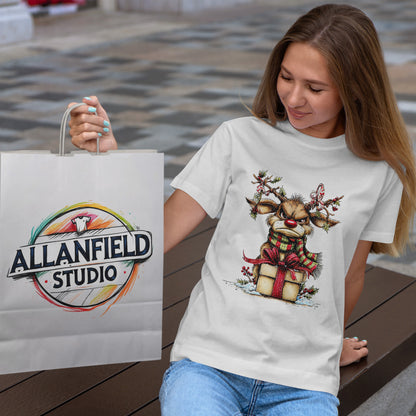 Grumpy Reindeer Gift Box Christmas T-Shirt