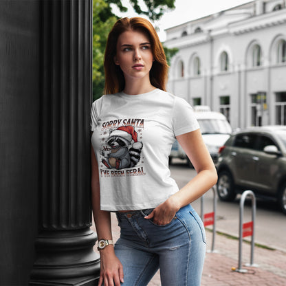 Sorry Santa I've Been Feral Shirt - Funny Raccoon Christmas Tee