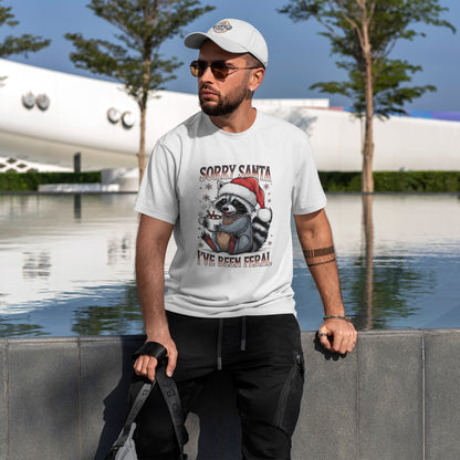 Sorry Santa I've Been Feral Shirt - Funny Raccoon Christmas Tee