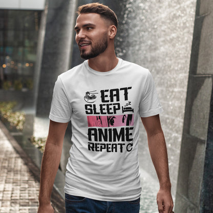 Eat Sleep Anime Repeat Shirt - Otaku Routine Tee