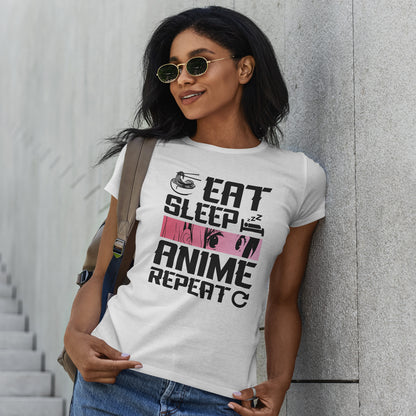 Eat Sleep Anime Repeat Shirt - Otaku Routine Tee