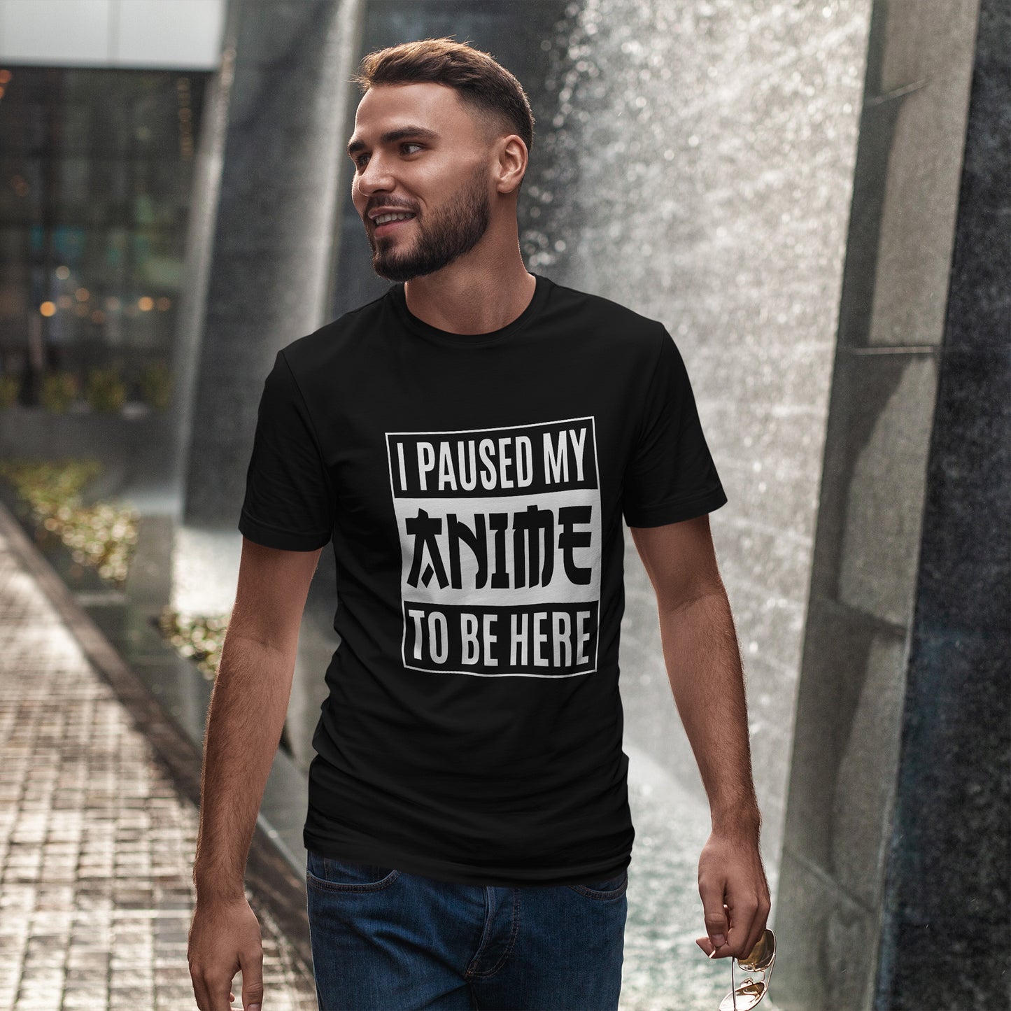 I Paused My Anime To Be Here Shirt - Otaku Text Tee