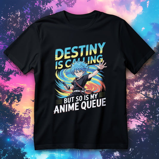 Destiny Is Calling But So Is My Anime Queue shonen hero shirt