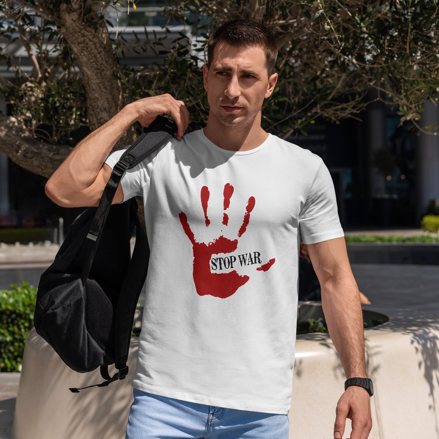 Stop War Handprint Shirt - Peace Protest Tee