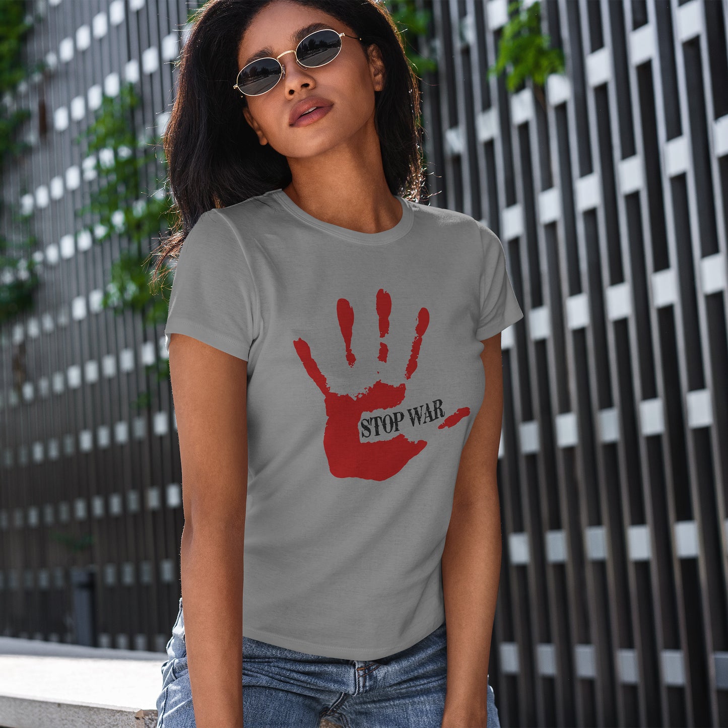 Stop War Handprint Shirt - Peace Protest Tee