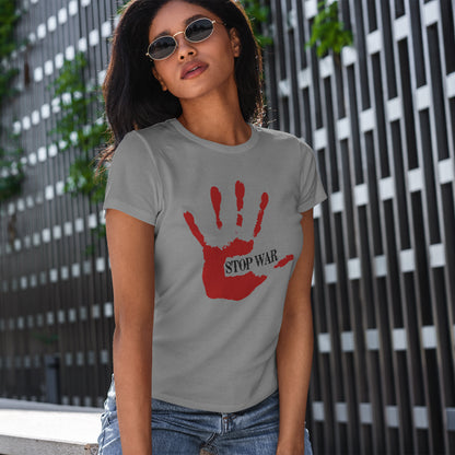 Stop War Handprint Shirt - Peace Protest Tee