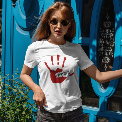 Stop War Handprint Shirt - Peace Protest Tee