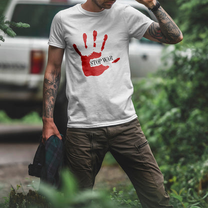 Stop War Handprint Shirt - Peace Protest Tee