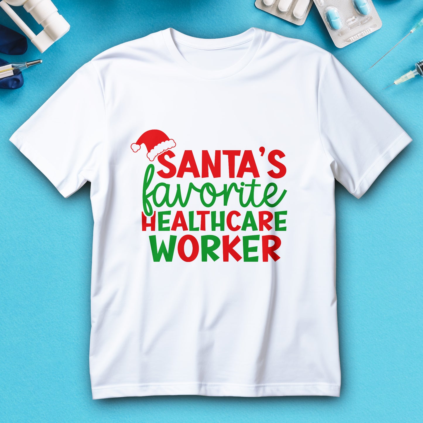 Santa’s Favorite Healthcare Worker Christmas medical shirt