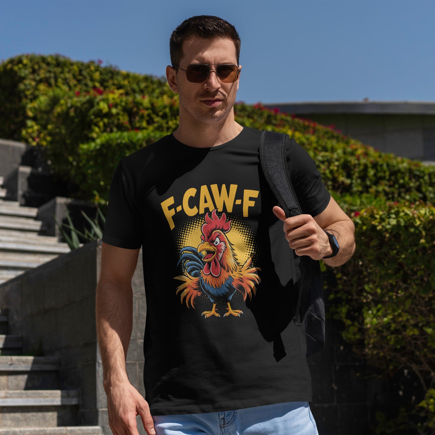 Rooster F-CAW-F Shirt - Funny Chicken Farm Pun Tee