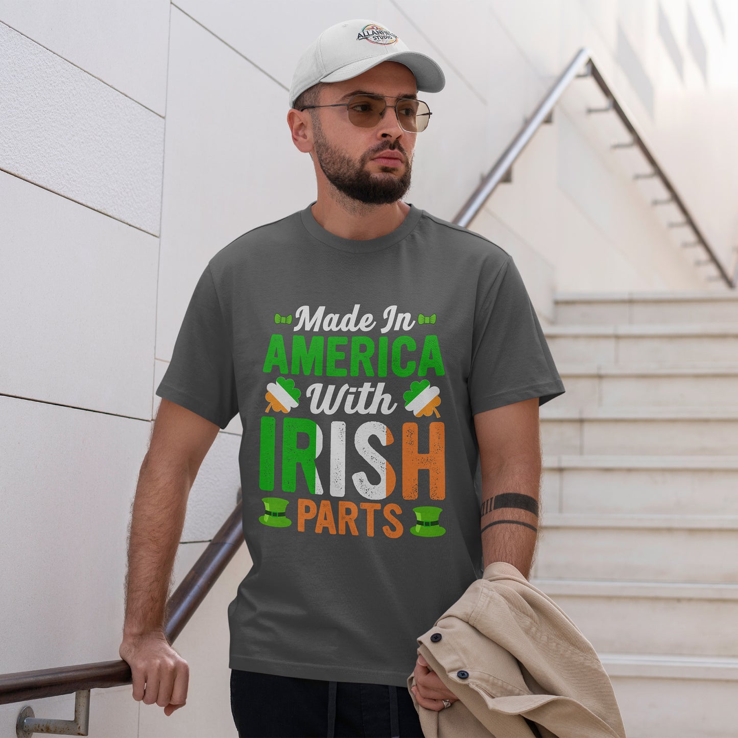 Made in America with Irish Parts Shirt - Irish American Tee