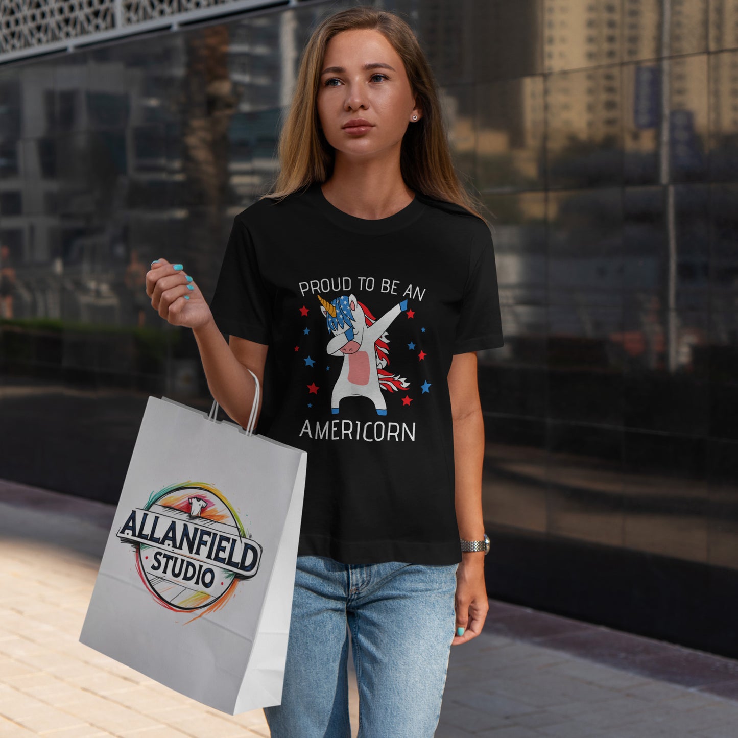 Proud Americorn Shirt - USA Dabbing Unicorn Tee