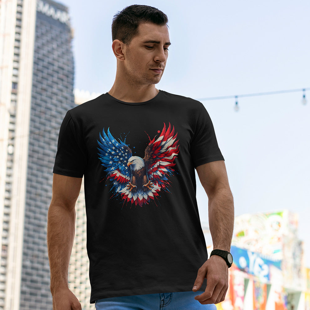 Patriotic Eagle Shirt - Bald Eagle Flag Wings Tee