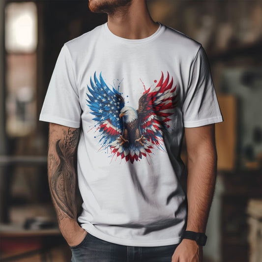 Patriotic Eagle Shirt - Bald Eagle Flag Wings Tee