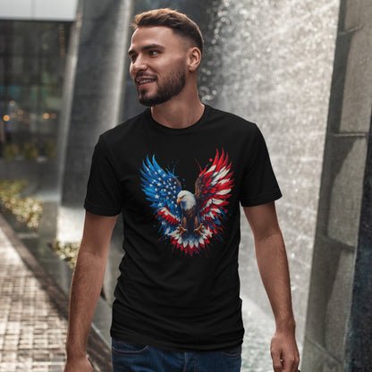 Patriotic Eagle Shirt - Bald Eagle Flag Wings Tee