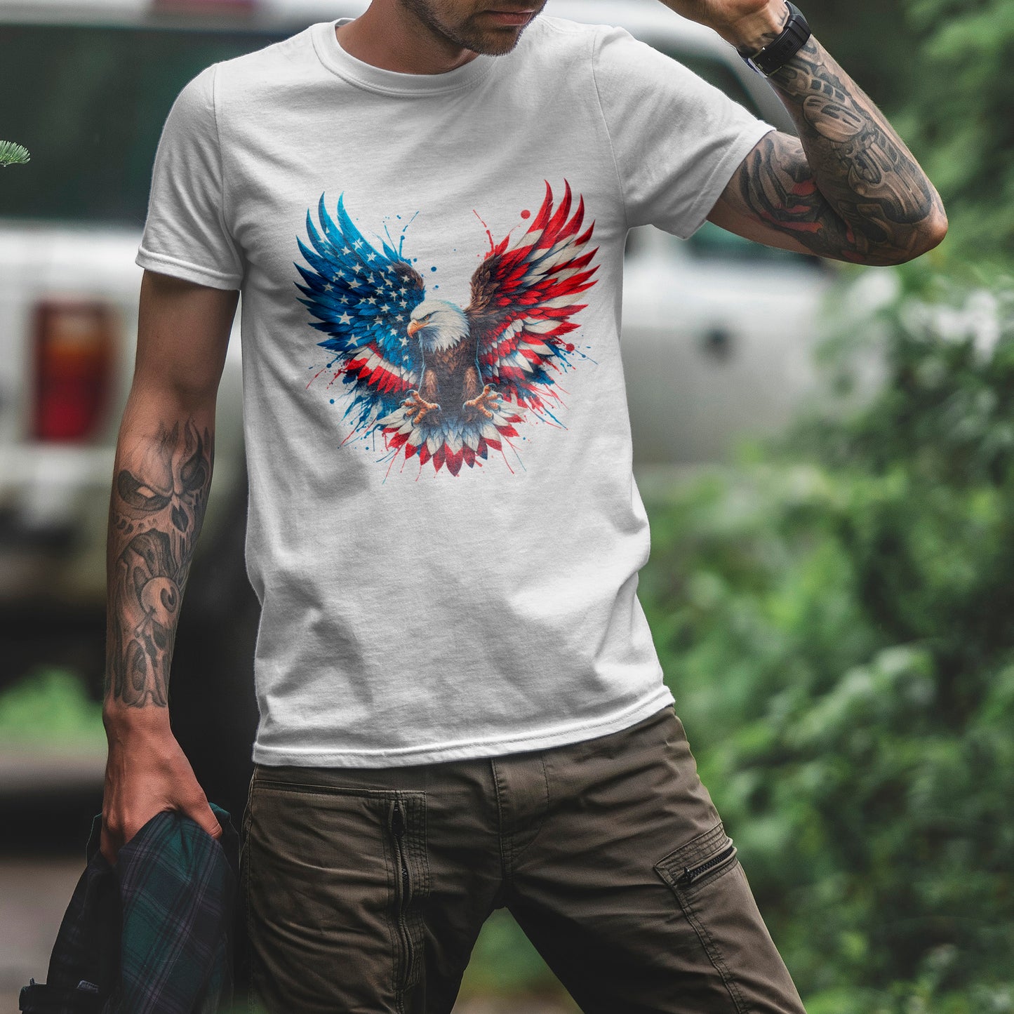 Patriotic Eagle Shirt - Bald Eagle Flag Wings Tee