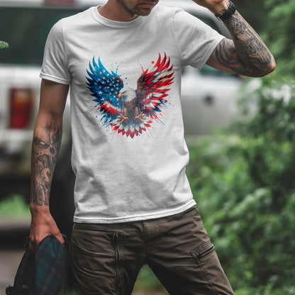 Patriotic Eagle Shirt - Bald Eagle Flag Wings Tee